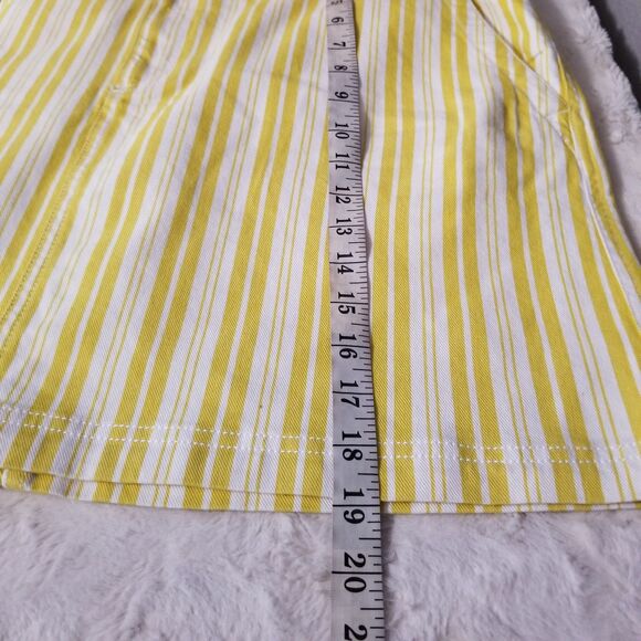 LOFT Skirt Women's Size 14 Striped Yellow White Pockets New - Picture 7 of 9